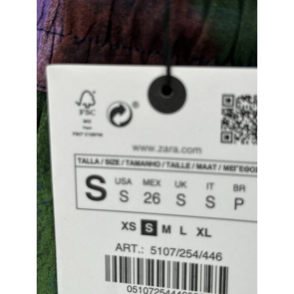 NWT ZARA Skirt Beaded Boho Elastic Waist Flowing Blue Festival Scarf Hem Small - Picture 8 of 8